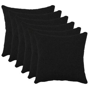 vidaXL Pudebetr&aelig;k 6 pcs HEERLEN Sort 30 x 30 cm Boucl&eacute;