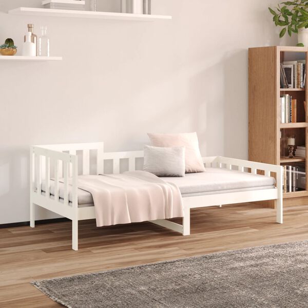 vidaXL daybed uden madras 90x190 cm massivt fyrretræ hvid