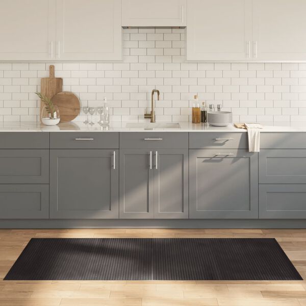 vidaXL gulvt&aelig;ppe 80x200 cm rektangul&aelig;r bambus m&oslash;rkebrun