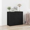 vidaXL Sideboard med skuffe Sort eg 80 x 33 x 70 cm Konstrueret tr&aelig;
