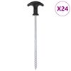 vidaXL teltpl&oslash;kker 24 stk. 20 cm &Oslash;7 mm galvaniseret st&aring;l