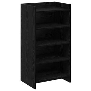 vidaXL Sko skab med opbevaring Sort eg 48 x 36 x 92 cm Konstrueret tr&aelig;