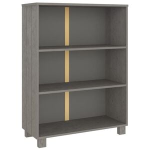 vidaXL bogskab HAMAR 85x35x112 cm massivt fyrretr&aelig; lysegr&aring;