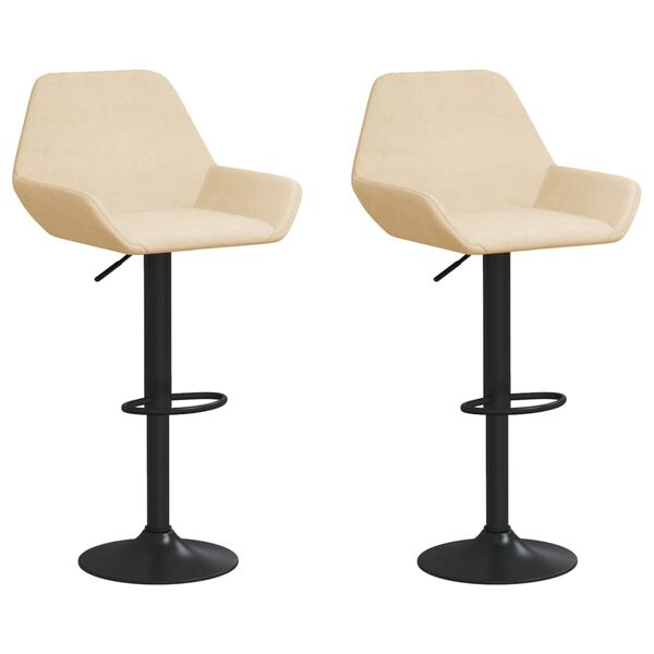 vidaXL barstole 2 stk. fl&oslash;jl cremefarvet