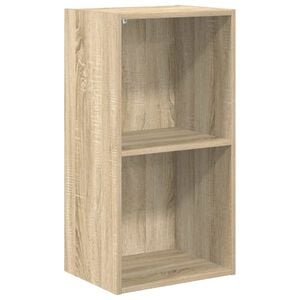vidaXL bogreol med 2 hylder 40x30x76,5 cm konstrueret tr&aelig; sonoma-eg