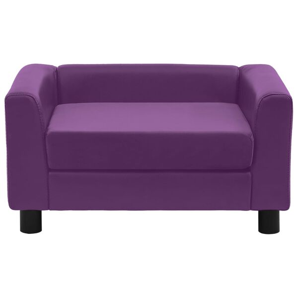 vidaXL hundesofa 60x43x30 cm med skumpude plys og kunstl&aelig;der bordeaux