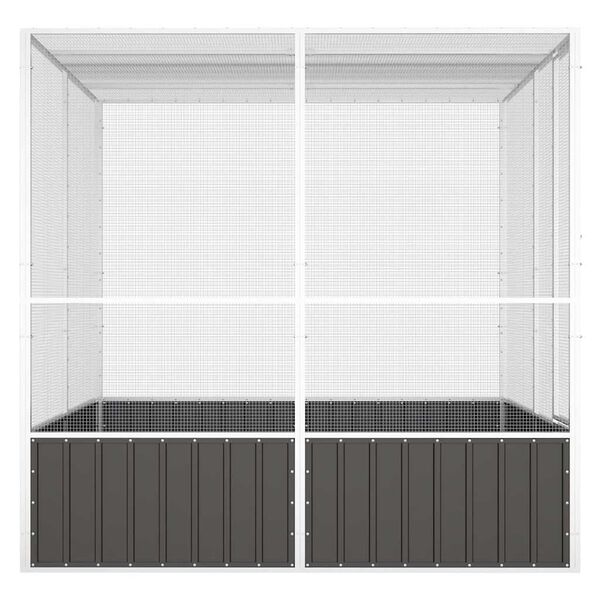 vidaXL fuglebur 213,5x217,5x211,5 cm galvaniseret stål antracitgrå