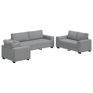 vidaXL sofas&aelig;t 3 dele med hynder stof lysegr&aring;