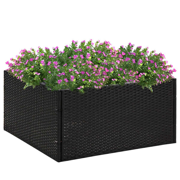 vidaXL havebord 80x80x40 cm polyrattan sort