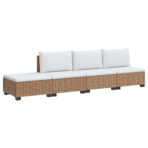 vidaXL 4 stk. Rattan Lounges&aelig;t med Puder GENDT Naturlig rattan