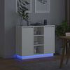 vidaXL LED Sideboard med hylde Hvid 90 x 32 x 75 cm Konstrueret træ