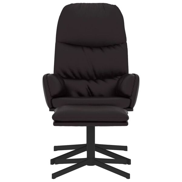 vidaXL l&aelig;nestol med skammel kunstl&aelig;der sort