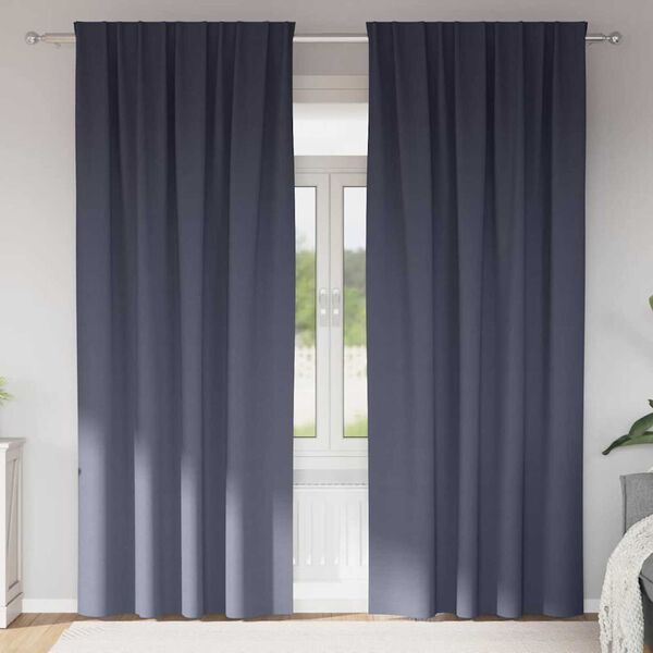 vidaXL M&oslash;rkl&aelig;gningsgardiner med ringe 2 pcs Antracit 260 x 140 cm