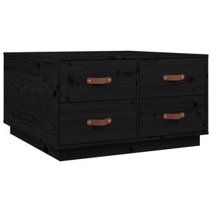 vidaXL sofabord 80x80x45 cm massivt fyrretr&aelig; sort