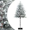 vidaXL Kunstigt Hinged Juletr&aelig; 120 cm PVC og metal Gr&oslash;n og hvid