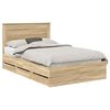 vidaXL Sengestel med skuffe Sonoma eg 135 x 190 cm Ingeni&oslash;rtr&aelig;