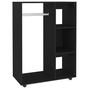 vidaXL kl&aelig;deskab 80x40x110 cm konstrueret tr&aelig; sort
