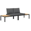 vidaXL sofas&aelig;t til haven 2 dele med hynder aluminium sort