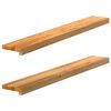 vidaXL vindueskarme 2 stk lysebrun 110x15x2 cm massivt egetr&aelig;