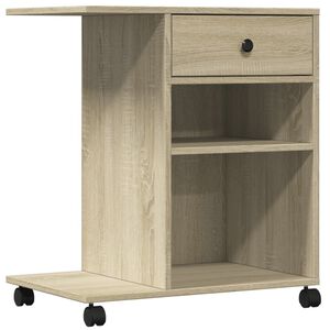 vidaXL printerstativ med hjul 60x40x68,5 cm sonoma-eg