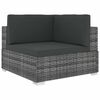 vidaXL hj&oslash;rnemodul til havesofa med hynder polyrattan gr&aring;