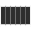 vidaXL 6-panels rumdeler 300x200 cm stof sort