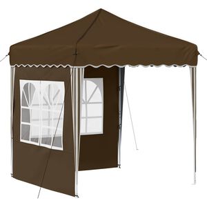 vidaXL Pop-up Festtelt Gr&aring;brun 195 x 195 x 245 cm Oxford stof