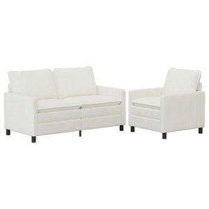 vidaXL Sofa S&aelig;t 2 stk. Cremefarvet Polyester