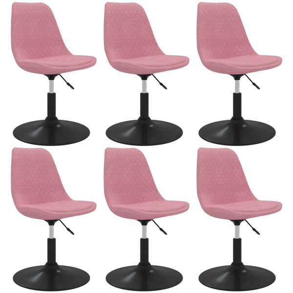 vidaXL drejelige spisebordsstole 6 stk. fl&oslash;jl lyser&oslash;d