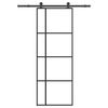 vidaXL skyded&oslash;r med hardwares&aelig;t 76x205 cm sikkerhedsglas aluminium