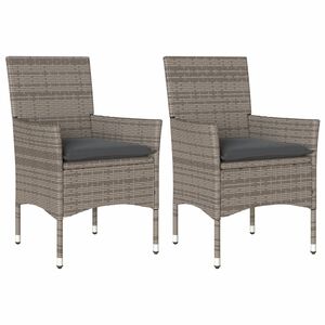 vidaXL havestole med hynder 2 stk. polyrattan gr&aring;