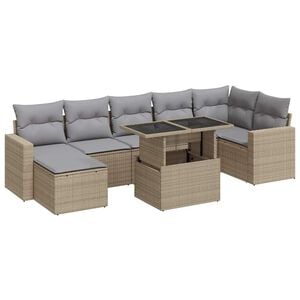 vidaXL sofas&aelig;t til haven 8 dele med hynder polyrattan beige