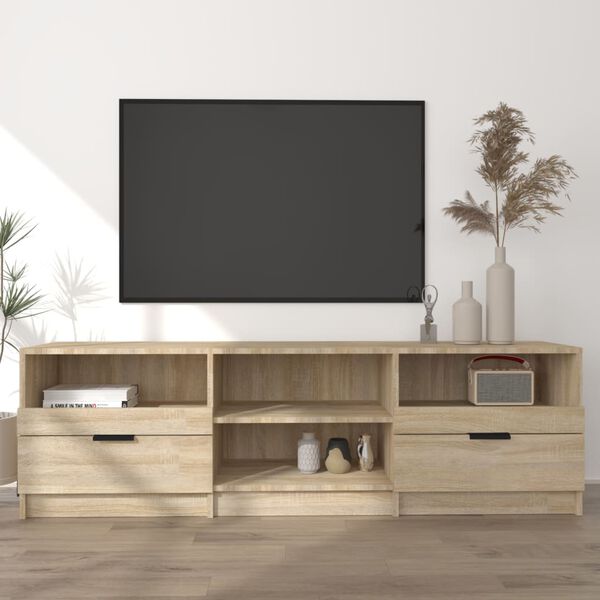 vidaXL tv-bord 150x33,5x45 cm konstrueret tr&aelig; sonoma-eg