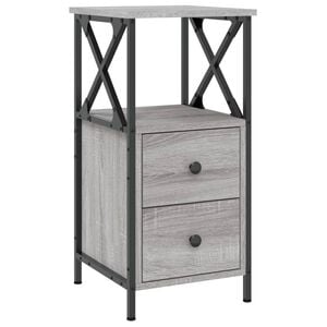 vidaXL sengebord 34x35,5x70 cm konstrueret tr&aelig; gr&aring; sonoma-eg