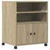 vidaXL printerstativ med hjul 60x48x74 cm sonoma-eg