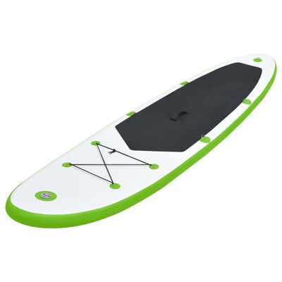 vidaXL oppusteligt paddleboardsæt grøn og hvid