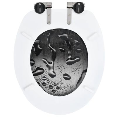 vidaXL toiletsæde med soft close-låg MDF vanddråbedesign