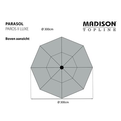 Madison parasol Paros II Luxe 300 cm ecrufarvet