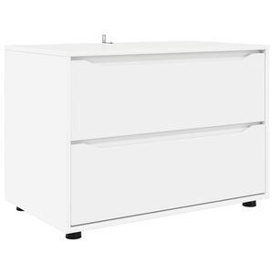vidaXL Opbevaringsskab 80 x 48 x 57 cm Konstrueret tr&aelig; Hvid