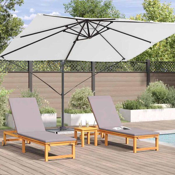vidaXL Kantilever Roma Parasol Beige og sort 352 x 251 x 260 cm