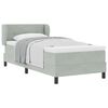 vidaXL Box spring seng med hovedg&aelig;rde Lysegr&aring; 90 x 190 cm Fl&oslash;jl