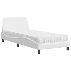 vidaXL seng med madras Dover 80x200 cm kunstl&aelig;der hvid