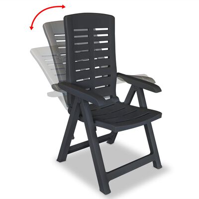 vidaXL havelænestole 4 stk. plastik antracitgrå