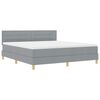 vidaXL LED Box Spring Bed med pude Lysegr&aring; 180 x 200 cm Stof