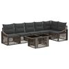 vidaXL Havesofa S&aelig;t 7 stk. Gr&aring; og M&oslash;rkegr&aring; polyrattan