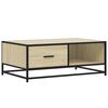 vidaXL sofabord 90x57x35 cm konstrueret tr&aelig; og metal sonoma-eg