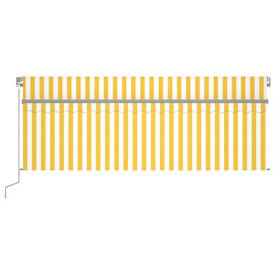 vidaXL markise m. gardin 4,5x3 m automatisk betjening gul og hvid