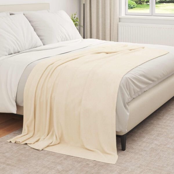 vidaXL Kastet&aelig;pper 6 pcs Creme 210 x 140 cm Fleece