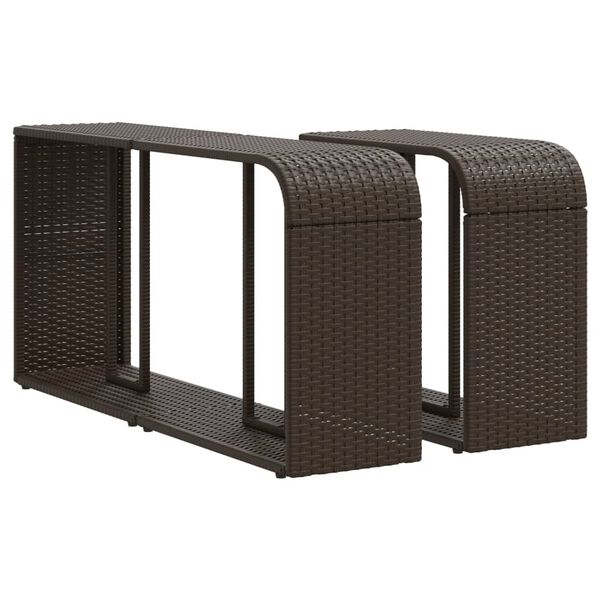 vidaXL opbevaringshylder 2 stk. polyrattan brun
