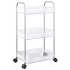 vidaXL opbevaringsvogn i 3 niveauer transparent 37x28x68 cm akryl